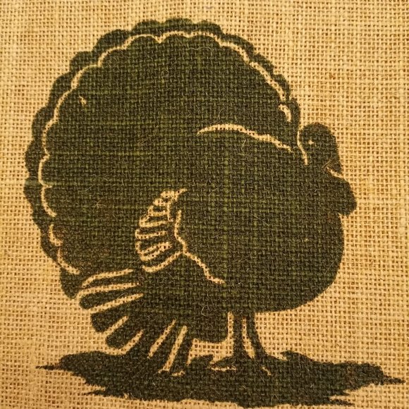 Thanksgiving Burlap Placemats with Turkey in the middle set of 4 - Picture 5 of 8